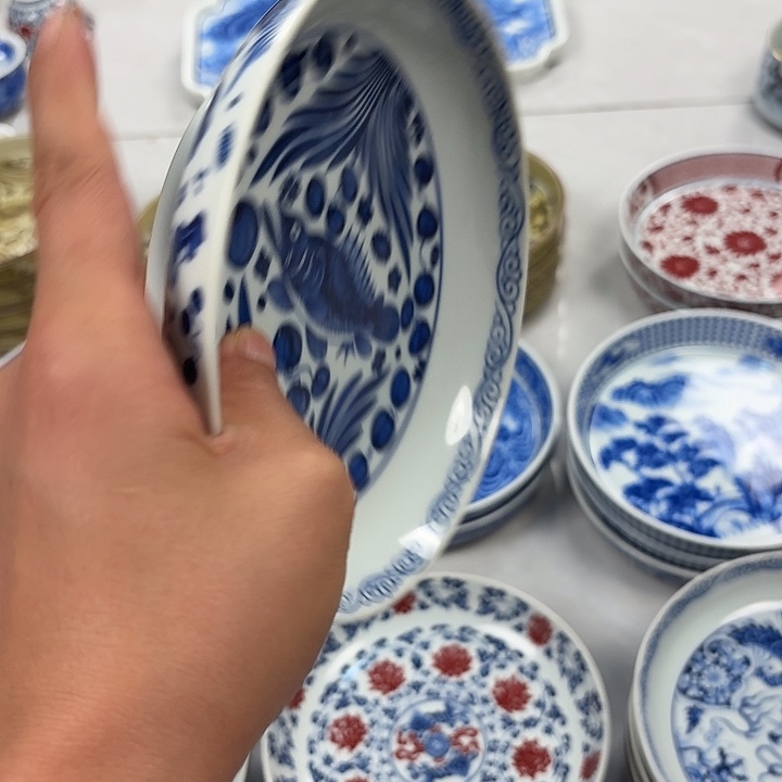 瓷片青花鱼藻大胡乘景德镇