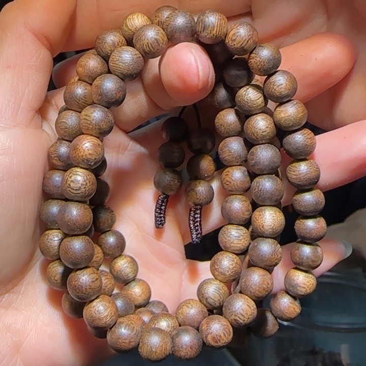 沉香手串海南老白棋08链子26克+