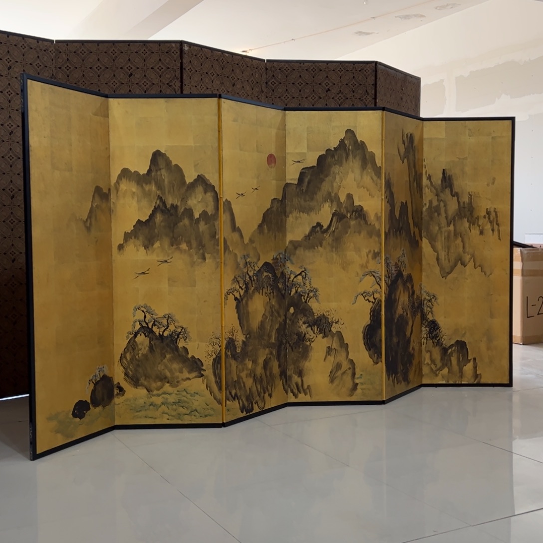 绘画屏风框画茶空间设计