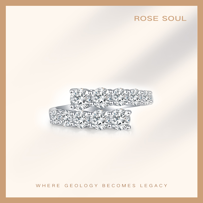 ROSE SOUL 实验室培育钻石【交个朋友专属】18K金双排排戒