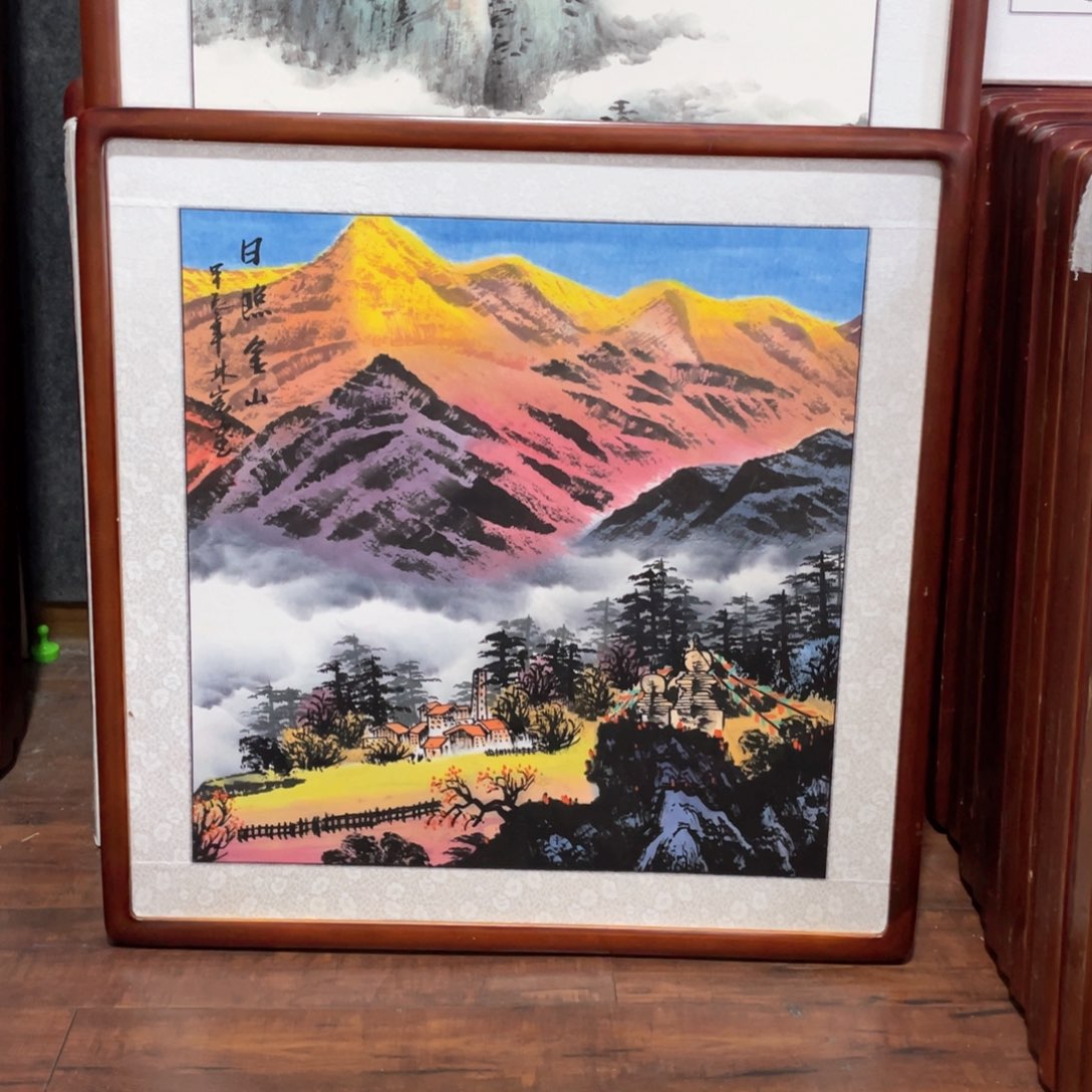 国画吉*带框尺寸63*63厘米