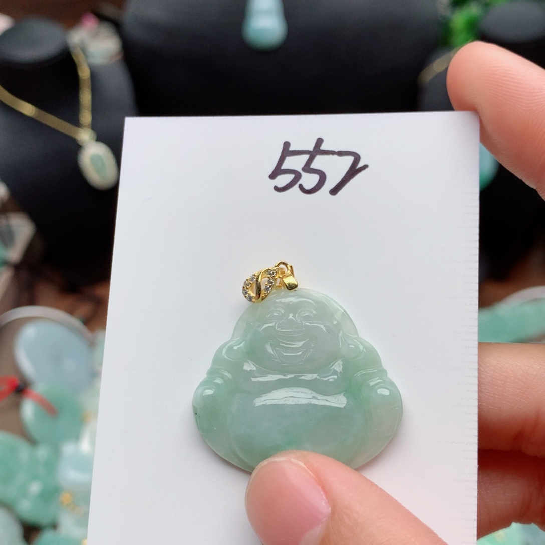 翡翠颈饰银S925镀金镶嵌吊坠