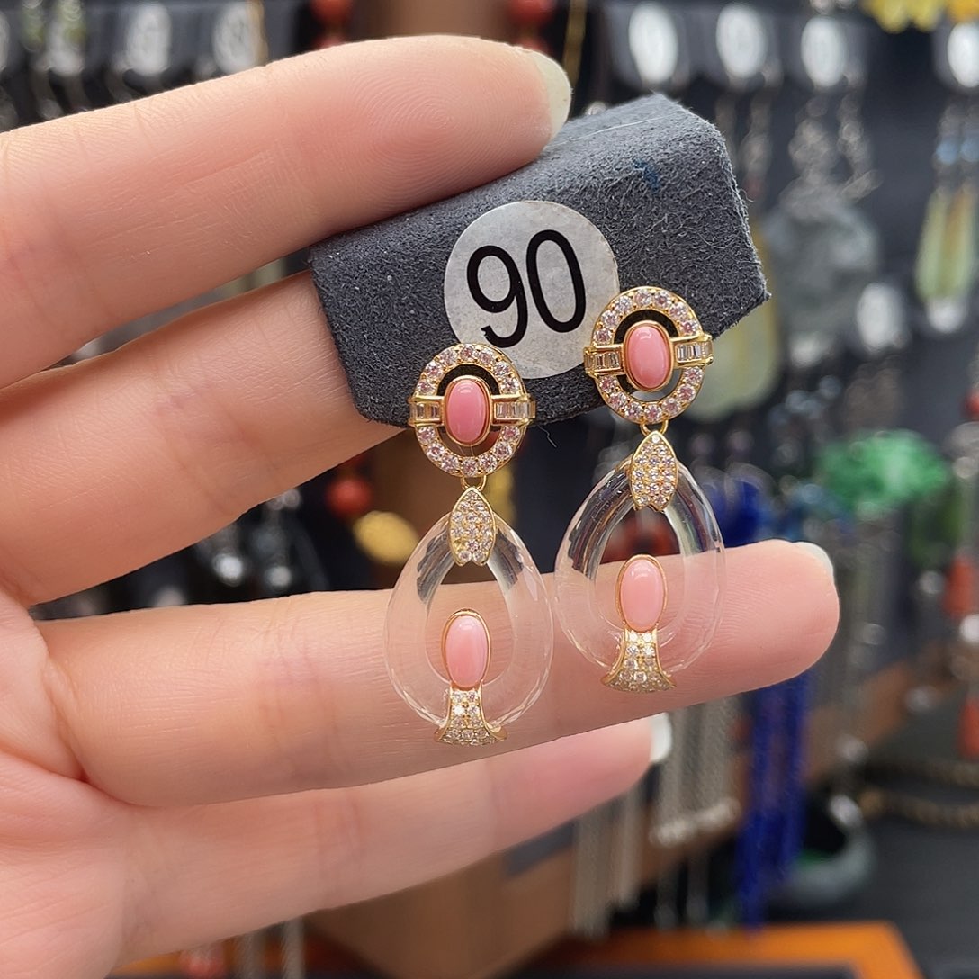 紫晶耳饰银S925镶嵌橙**式577yjjhhhj