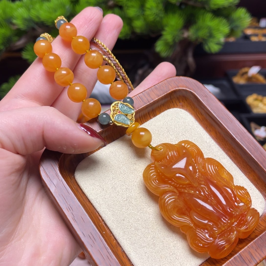 蜜蜡颈饰未镶嵌项链