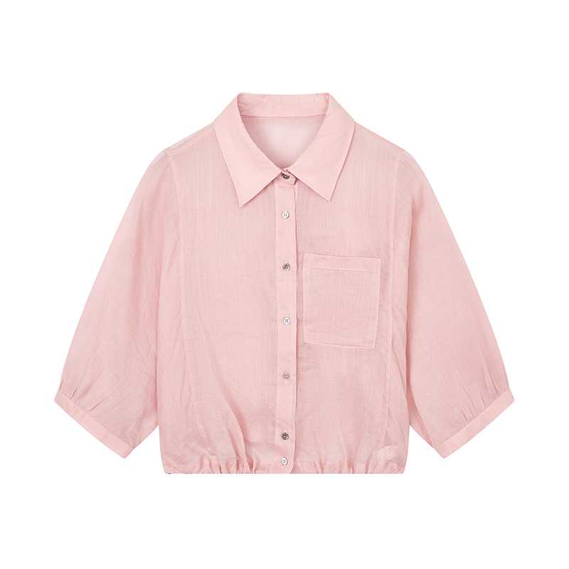 【尚雅专属】时尚苎麻翻领衬衫N2677