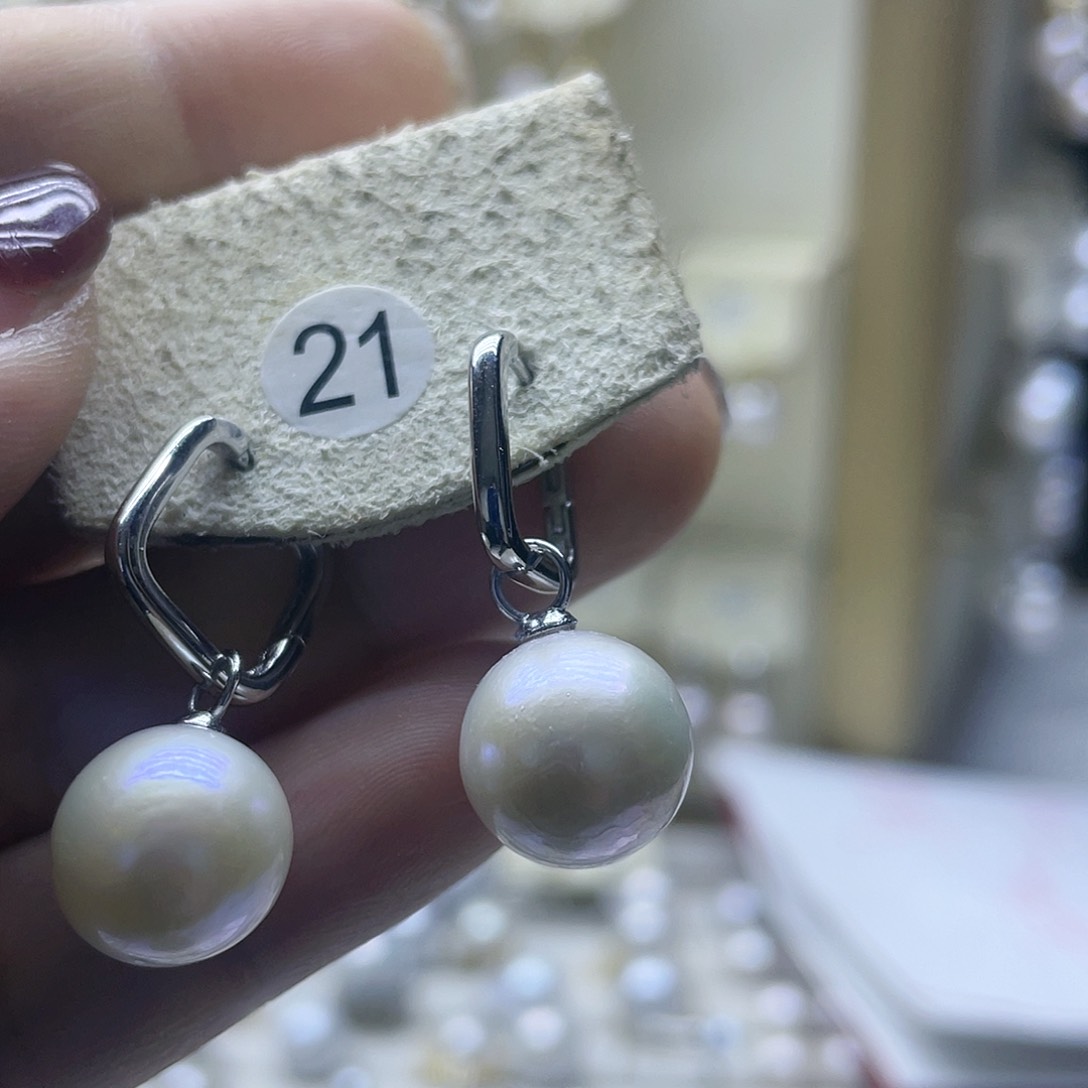 淡水珍珠耳饰银S925镶嵌