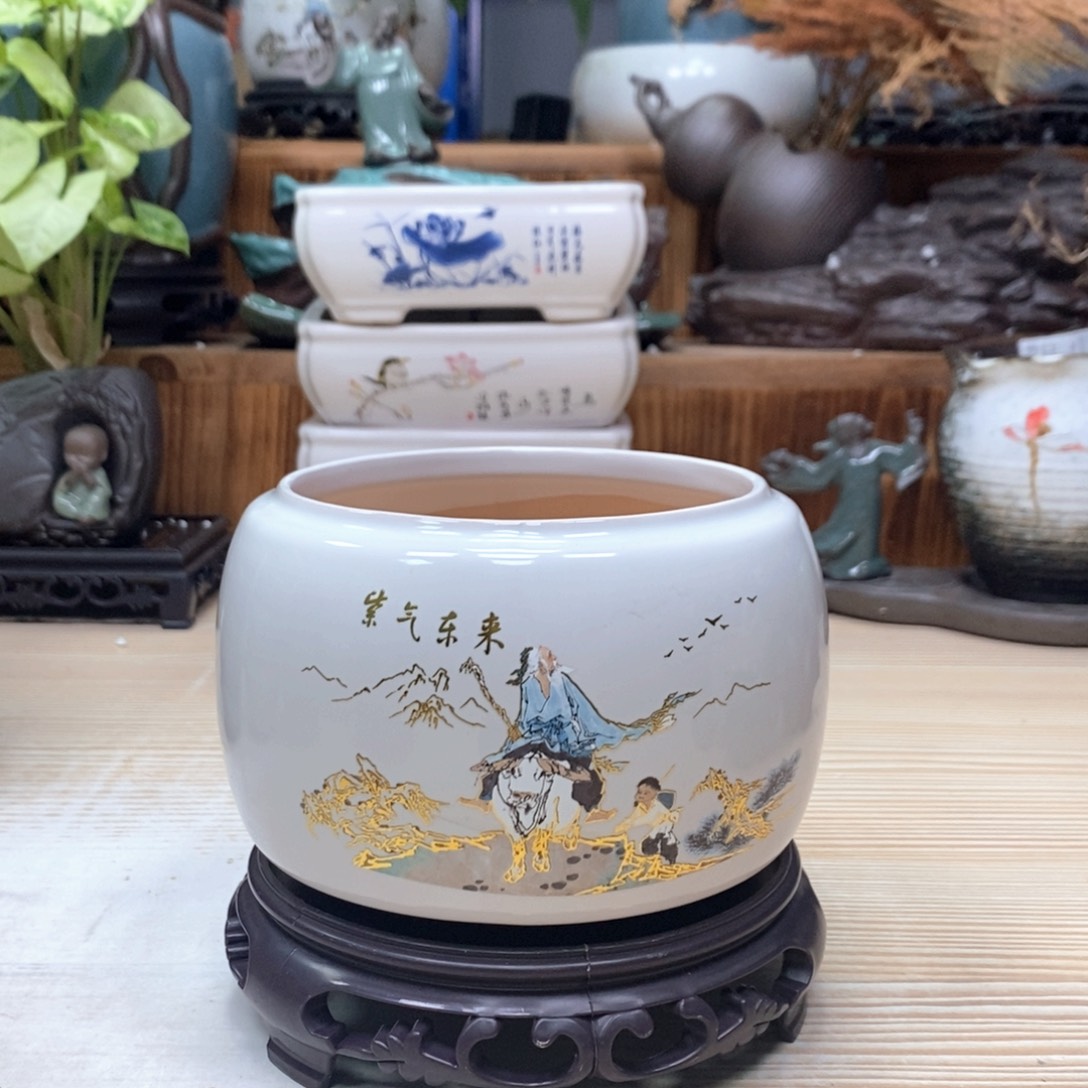 紫砂花盆陶瓷艺术花盆陶瓷