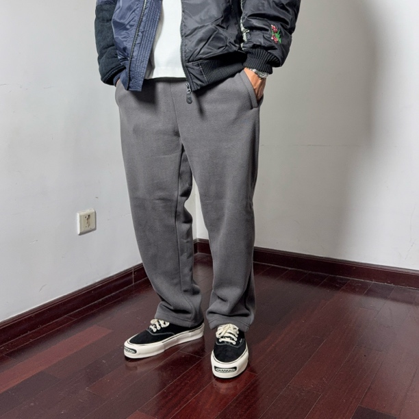 2025 新款秋冬加绒保暖百搭厚款松紧腰卫裤情侣宽松休闲裤长裤男