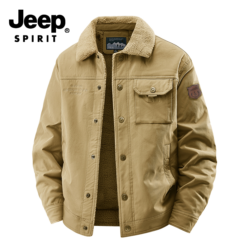 吉普夹克秋季新款中青年男士百搭休闲翻领男装夹克外套男