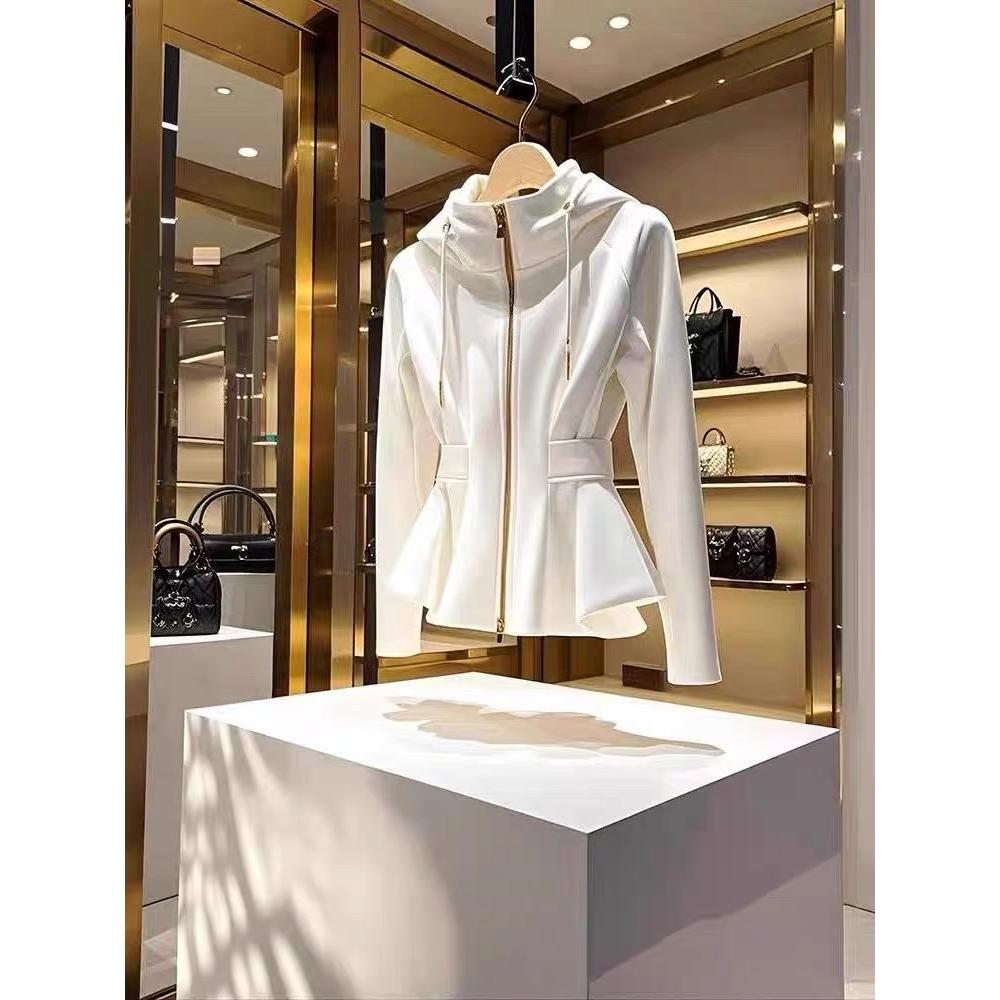 D25 121118 爆款连帽卫衣外套女款新款收腰外穿拉链上衣