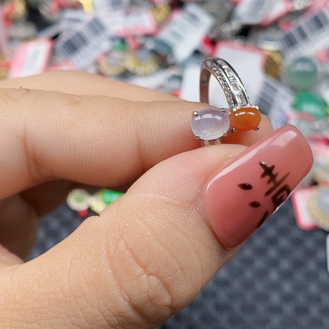 翡翠银S925镶嵌戒指