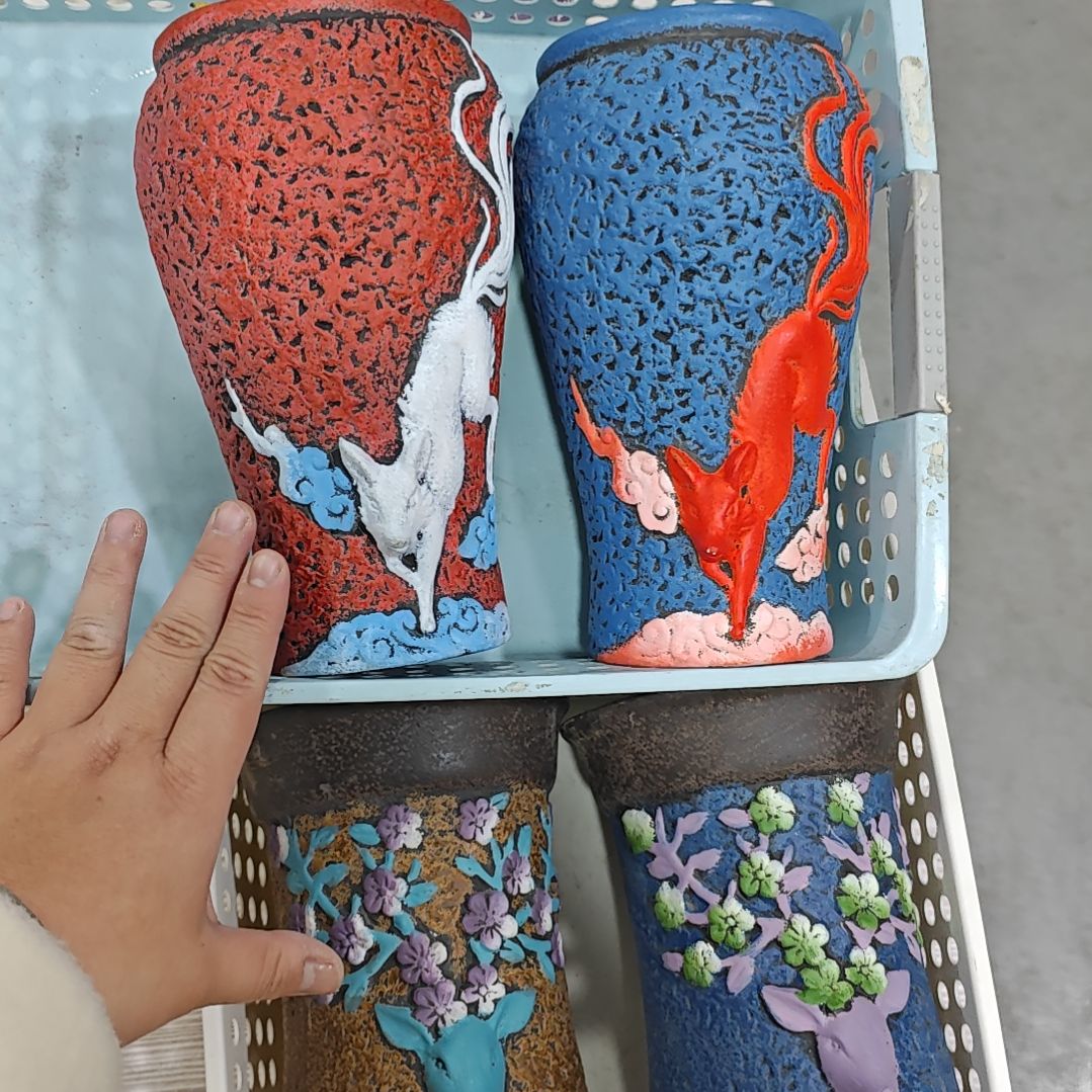 红陶吸水透气的白陶花盆凑满12发货