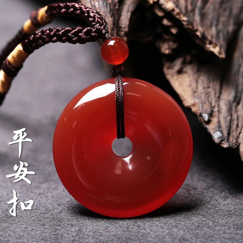 天然原矿无优化红玛瑙满色满肉平安扣南红文玩手串搭配配珠