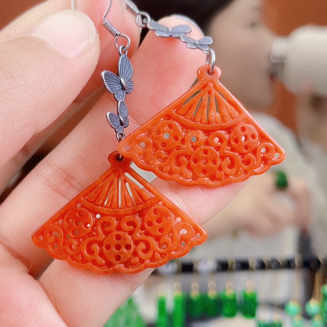 翡翠未镶嵌耳饰饰品