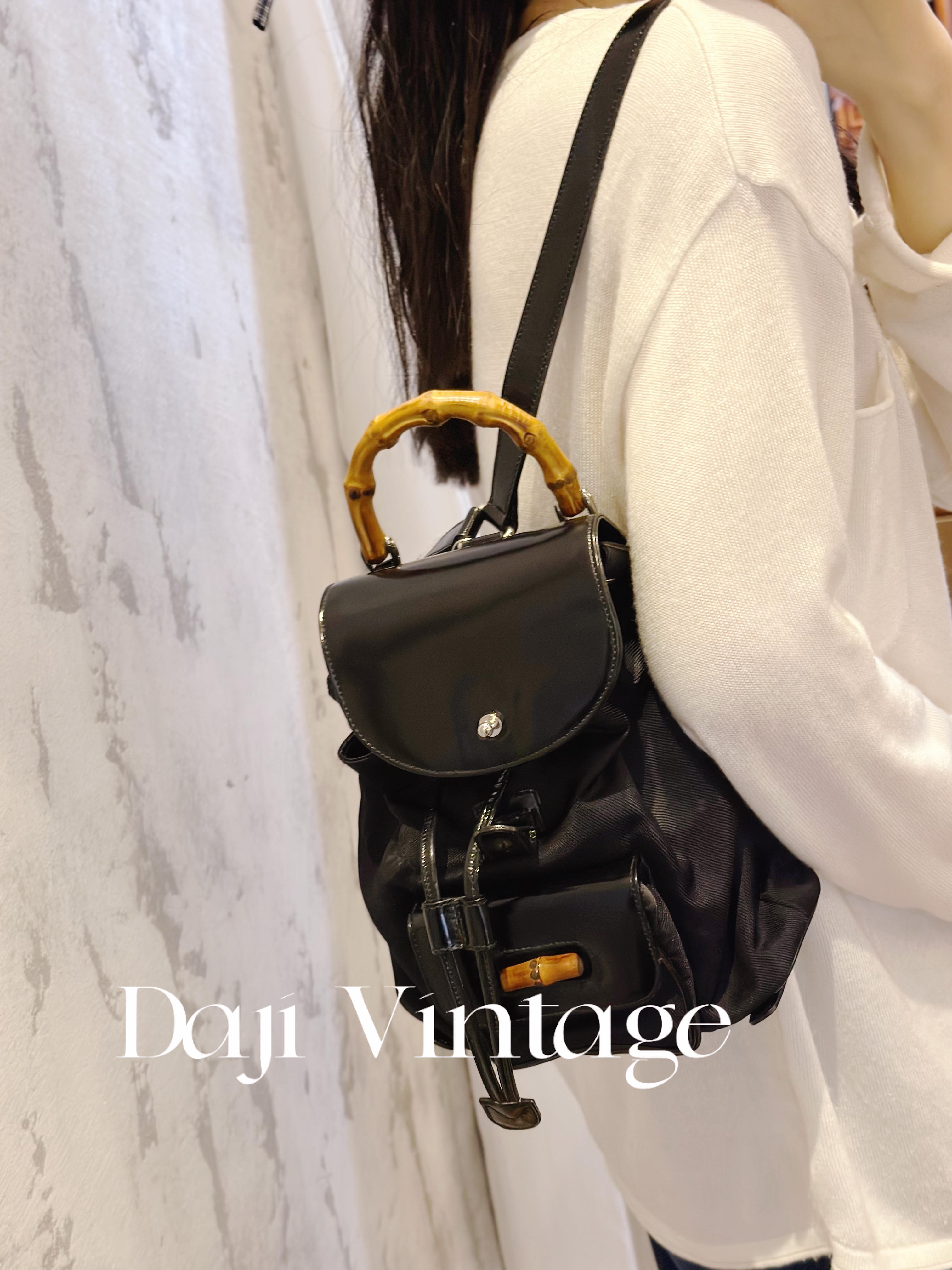 99新 GUCCI/古驰 大吉中古/sz/Gucci古驰黑色竹节双肩包