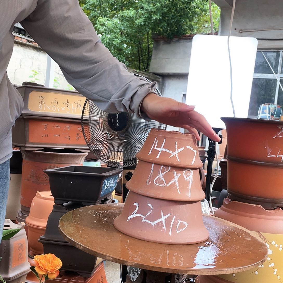 红泥碗三件套花盆紫砂