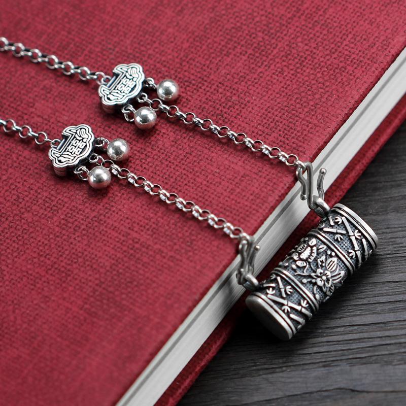 铜吊坠 中国民族风平安如意锁吊坠老式复古项链女旗袍配饰项坠