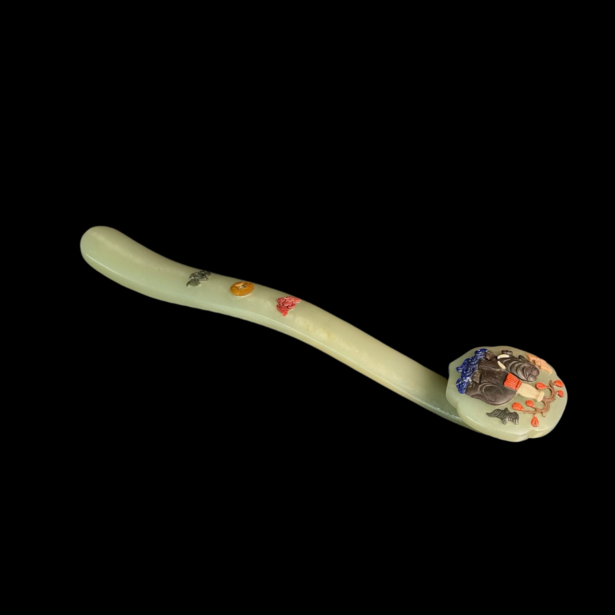 G123205/清代和田玉如意摆件