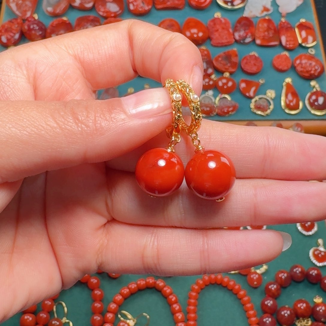 南红玛瑙南红13+银S925镶嵌