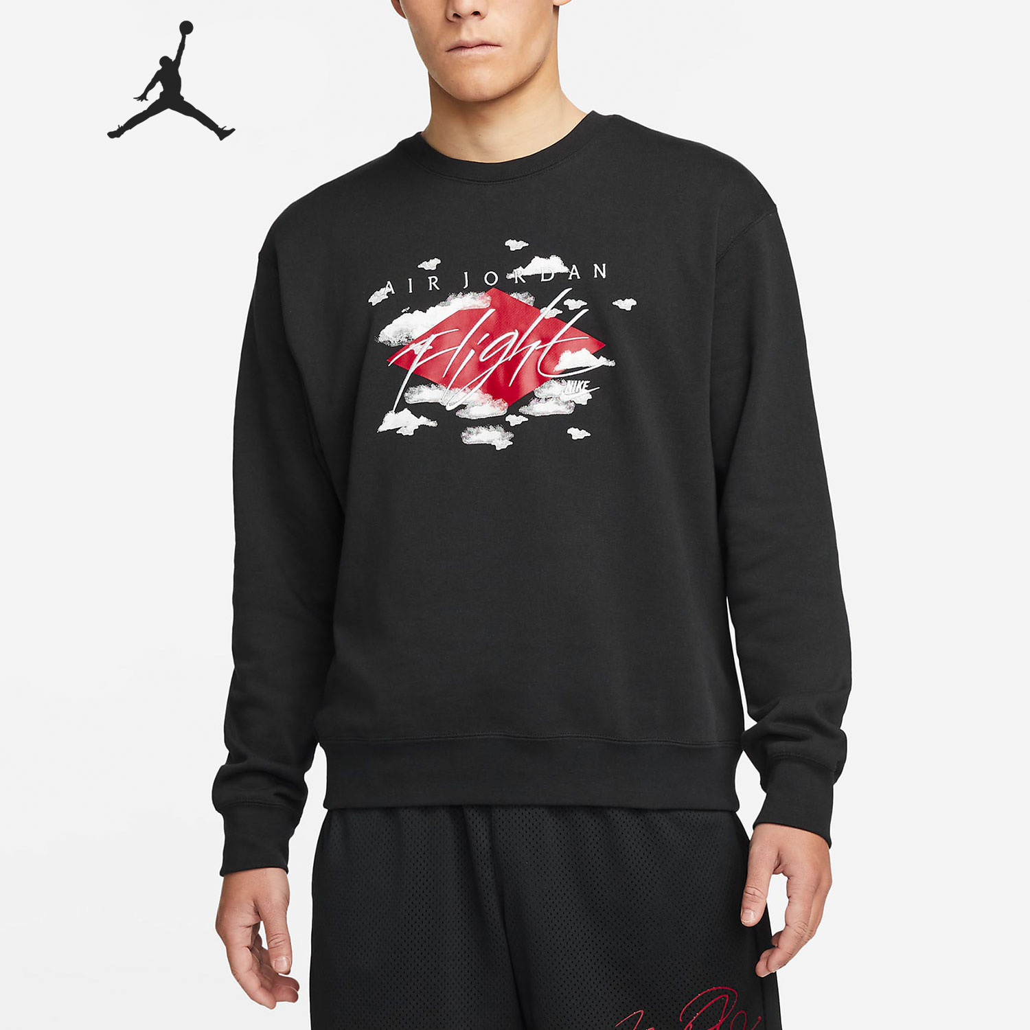 Nike/耐克官方正品 JORDAN新款男子圆领印花卫衣套头衫DH9036-010