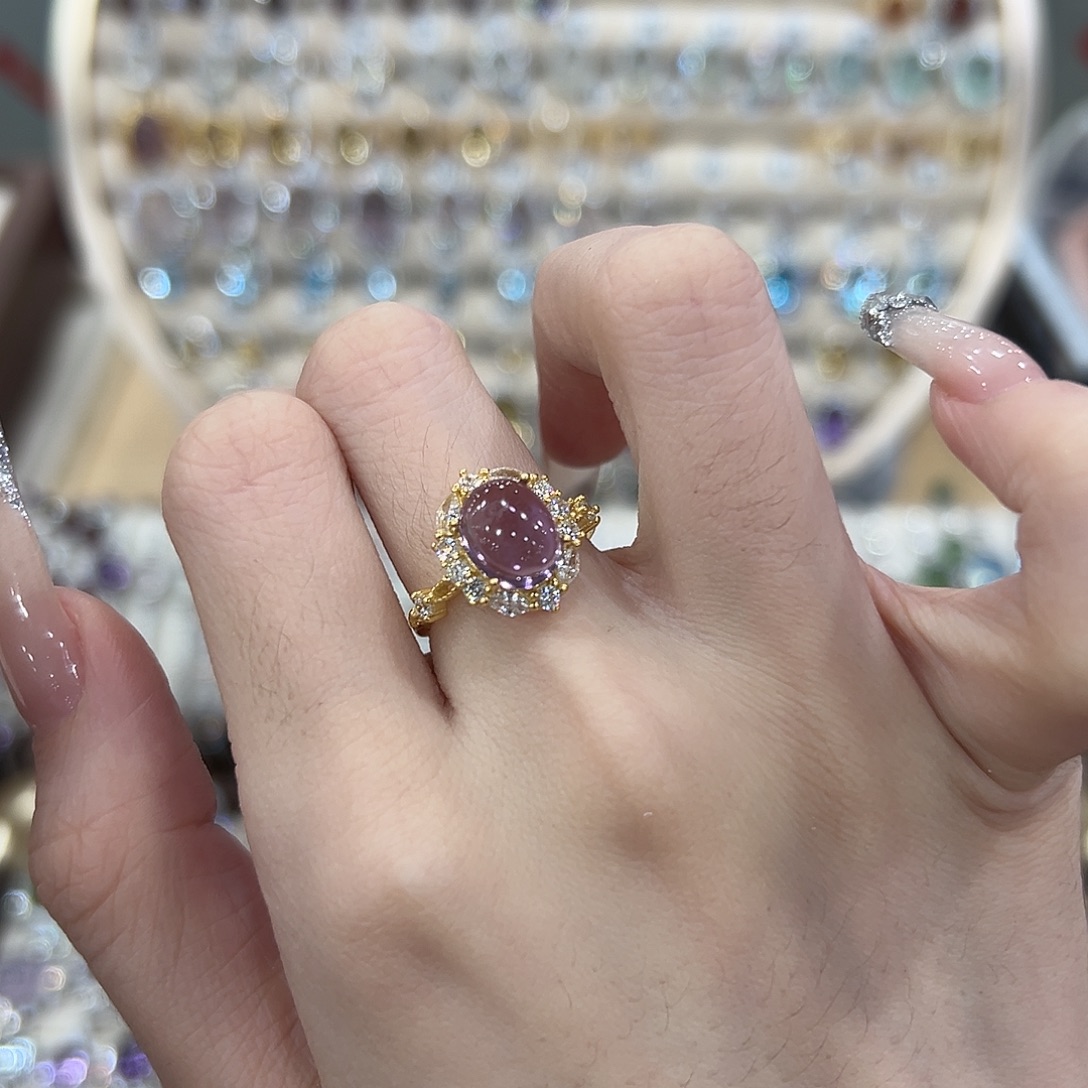 K***呀紫晶戒指银S925镶嵌