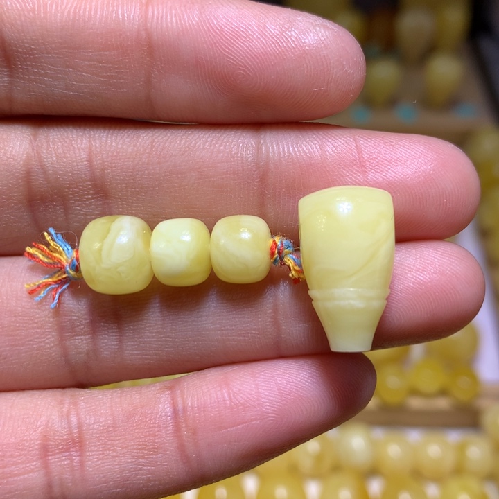 蜜蜡裸石未镶嵌天然俄料浓白花套装8-10.5