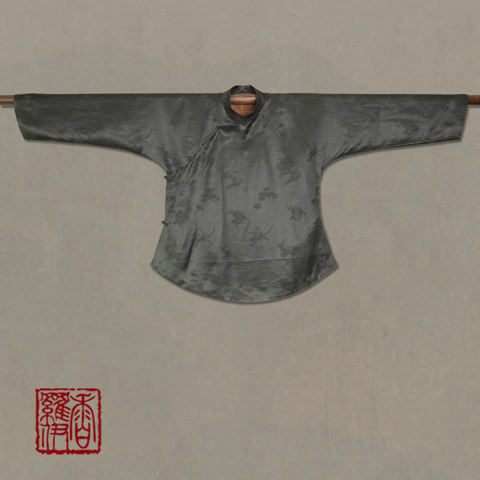 【墨枝纹灰】传统中式汉服提花上衣