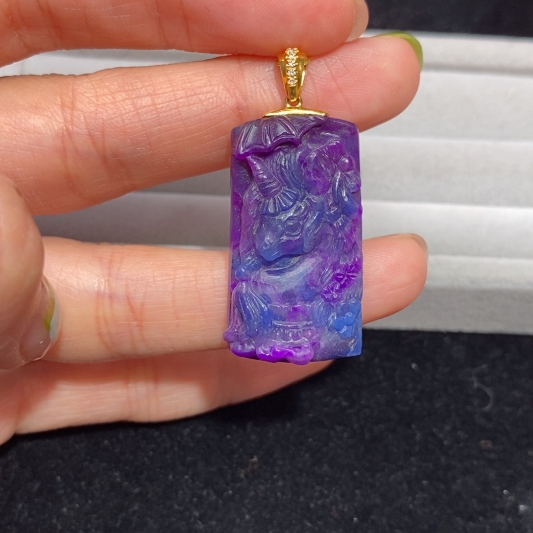 苏纪石（舒俱来）18K金镶嵌吊坠(不含链)