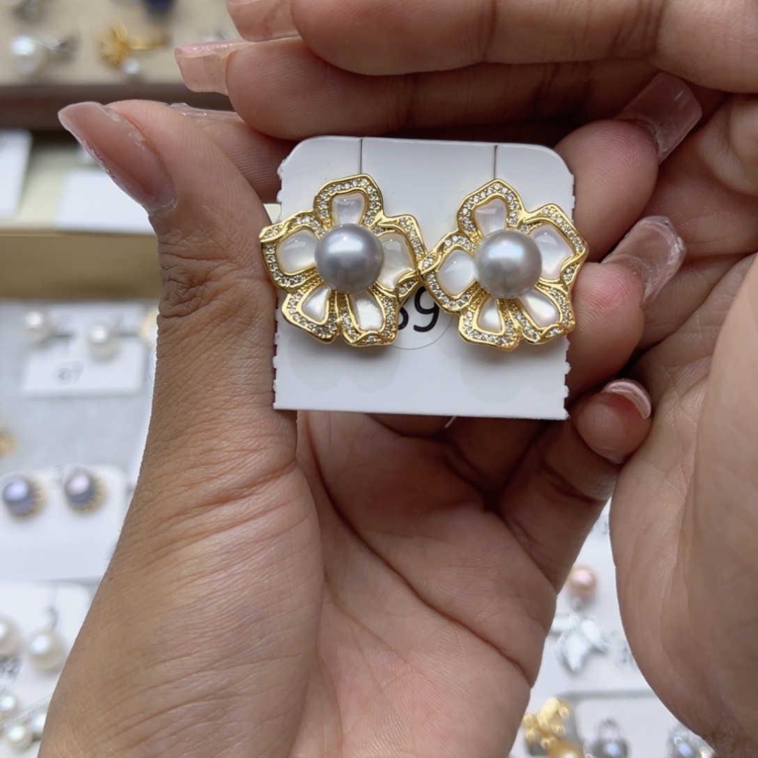 淡水珍珠耳饰合金?****ᵏ