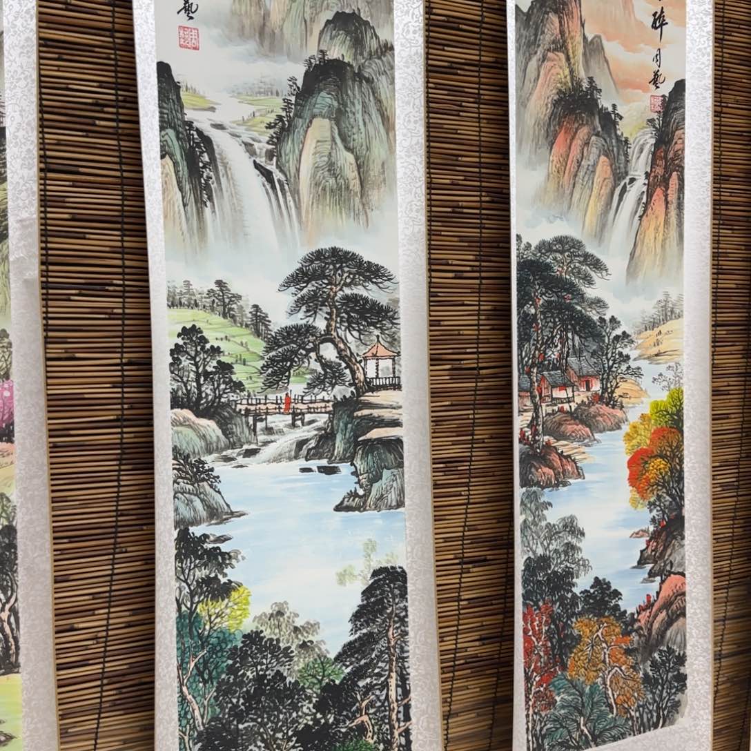 张***利国画QB四幅一套作品！带证书！只限一单 