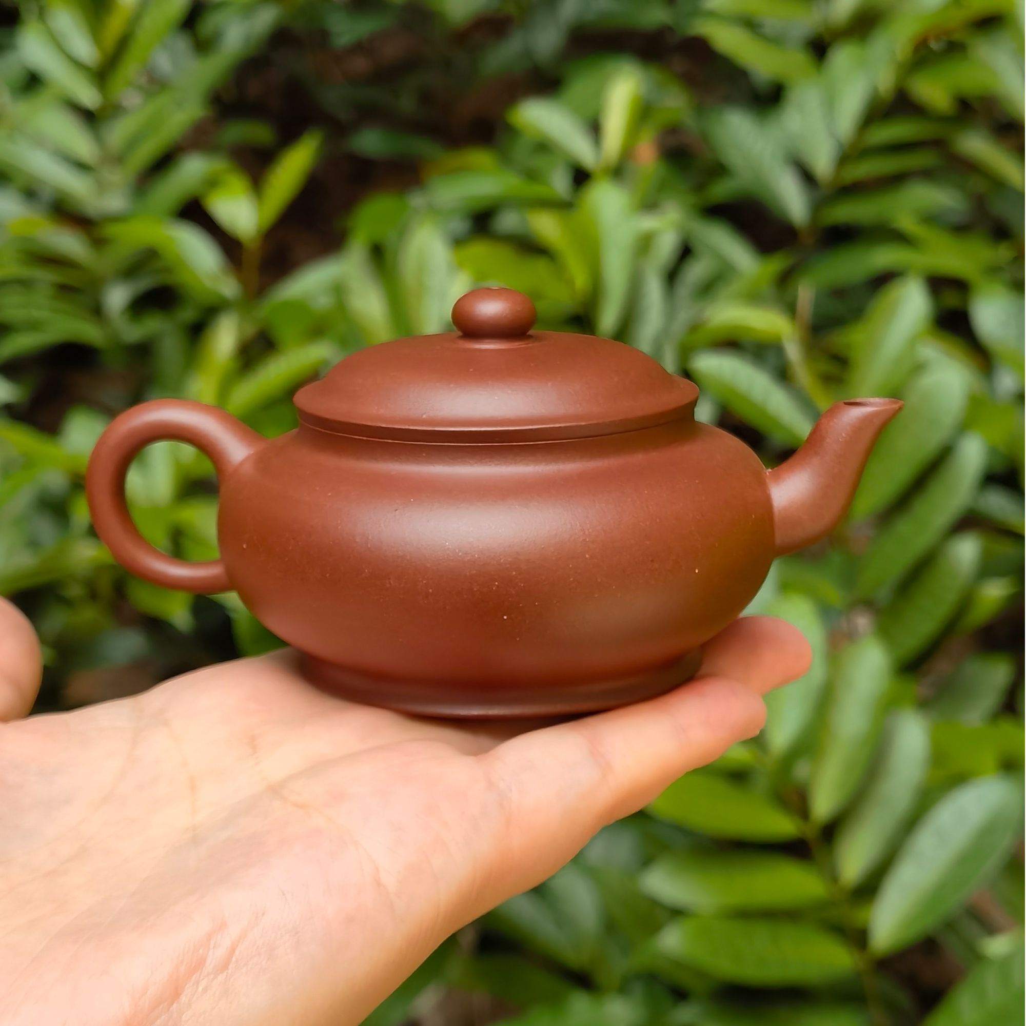 【海霞】羊角山紫泥宫灯壶茶具135cc紫砂壶手制精工半手雍正端把