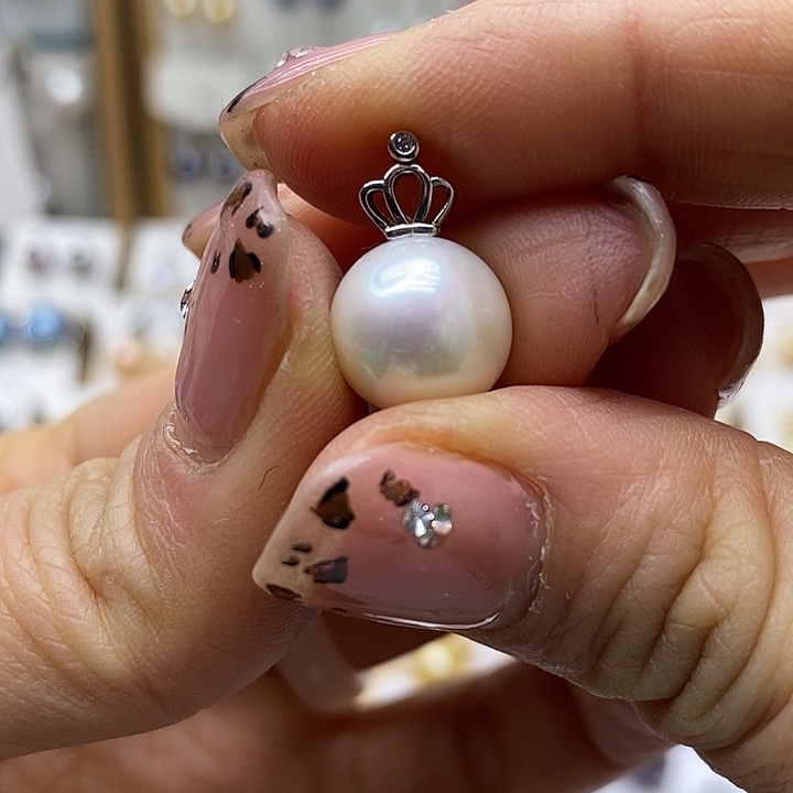 吊坠银S925镶嵌淡水珍珠