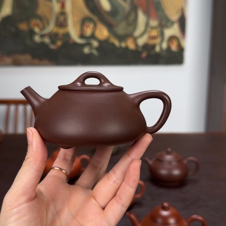 今***喜茶壶紫砂石瓢全手