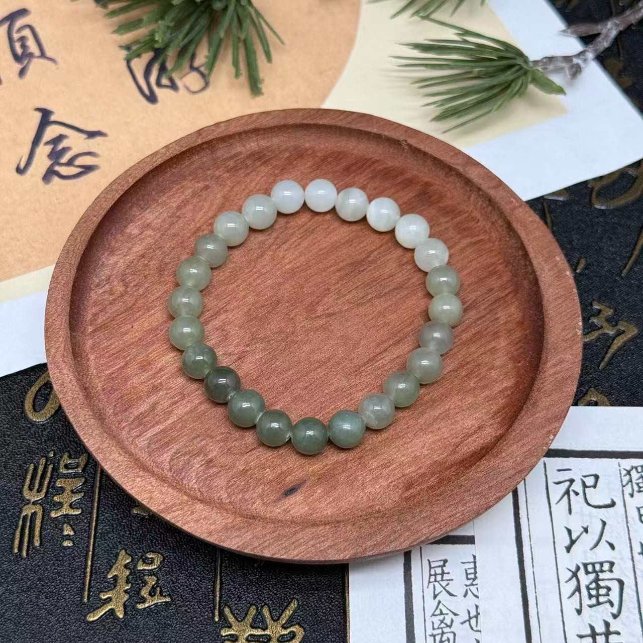 天然和田玉渐变色手链 多样性发一HTY80550