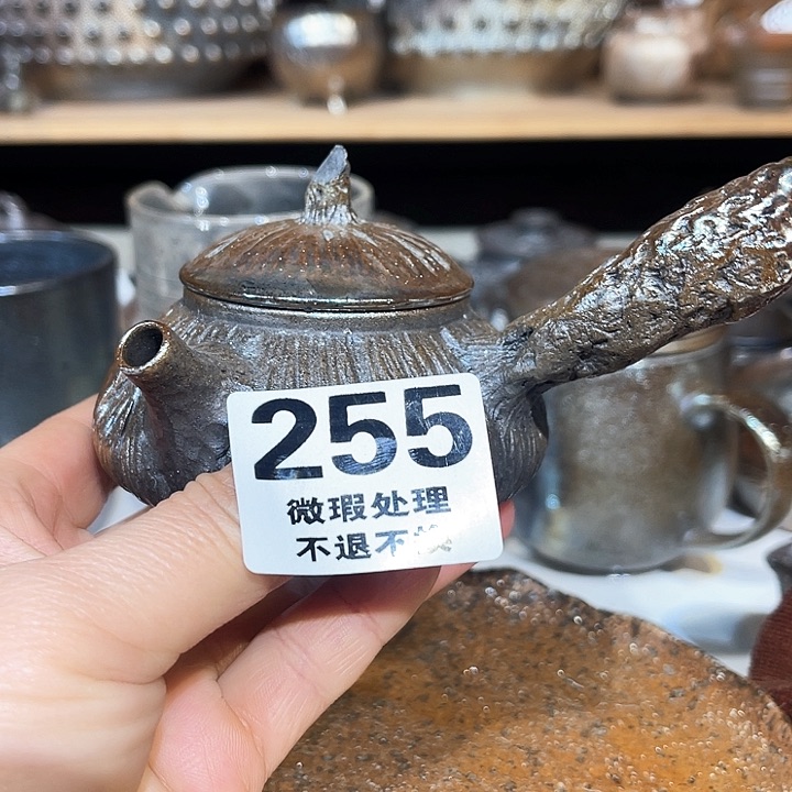 壶高温柴烧陶泥小侧壶