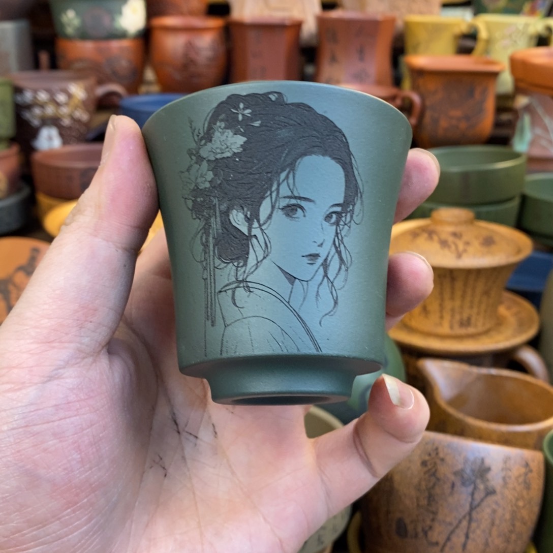 紫砂杯子宜兴全手工紫砂杯