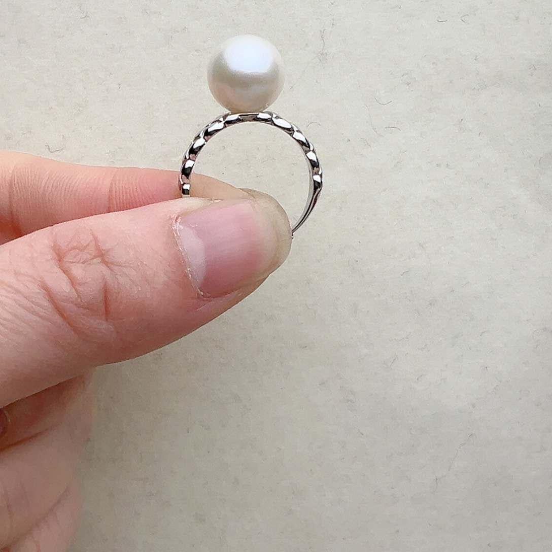 淡水珍珠戒指银S925镶嵌
