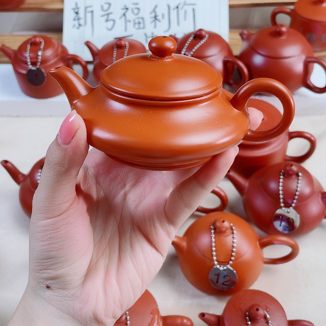 潮州朱泥壶扁壶110