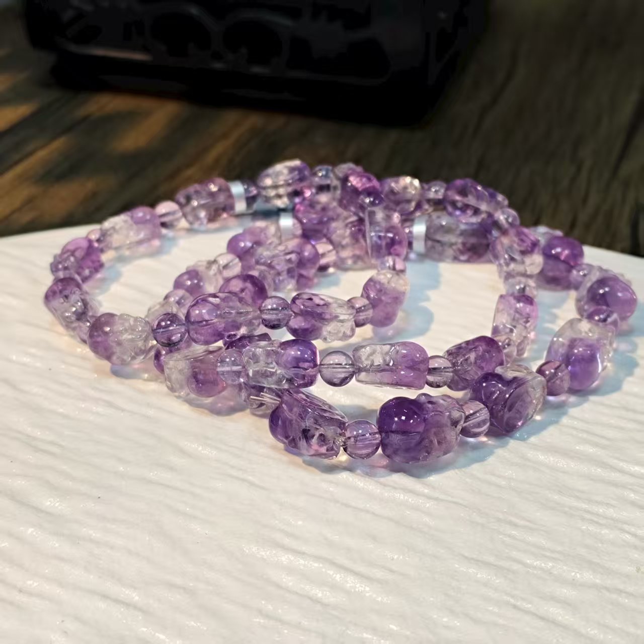 【书记甄选】俏色紫水晶貔貅单圈手链 多样性发一件 BB887