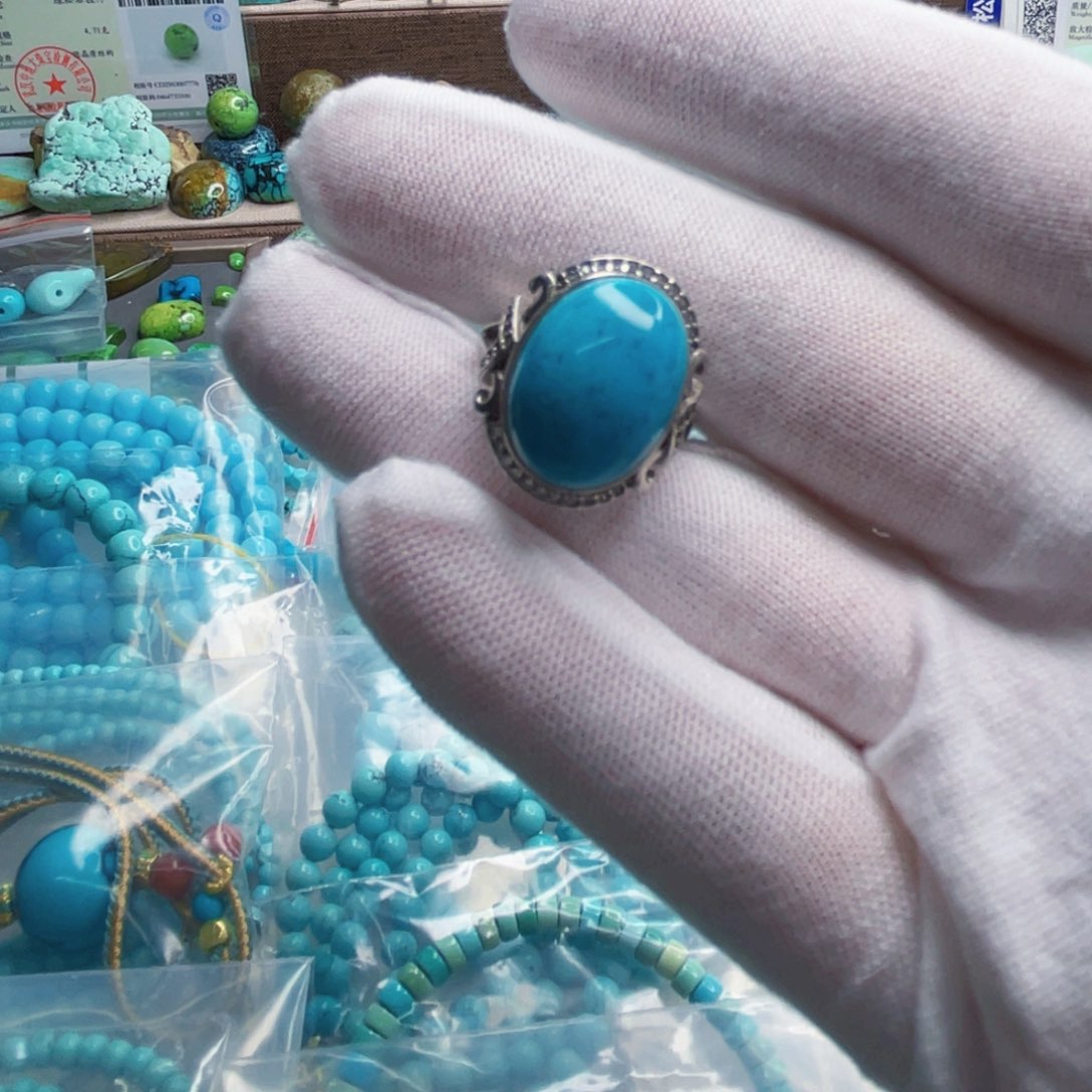 绿松石珠宝奇石银S925镶嵌