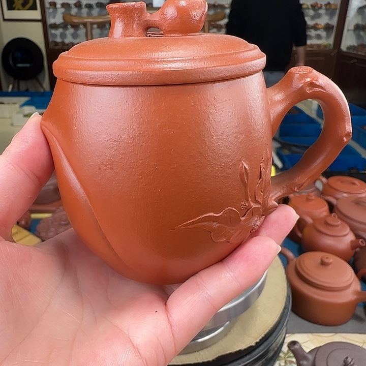平***安茶壶紫砂盖杯朱泥