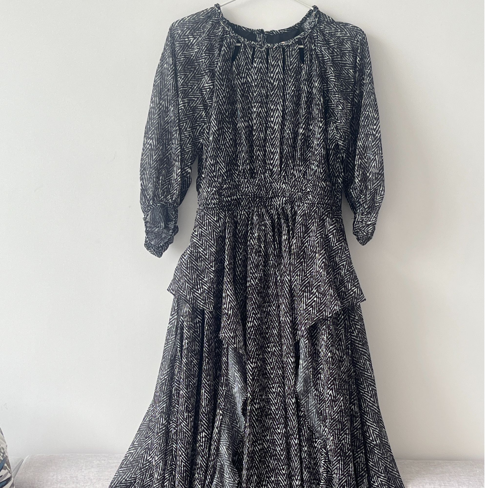 桑蚕丝女装连衣裙飘逸显瘦国风仙女裙仙女裙春夏黑白条