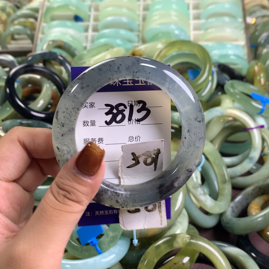 未镶嵌蛇纹石玉手镯3813