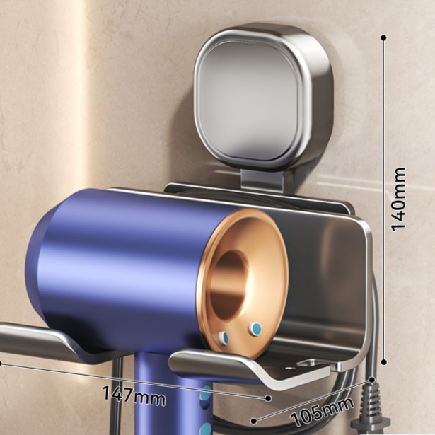 GKKBO德国精工】35 吹风机置物架吸盘免打孔壁挂浴室绕线风筒收纳