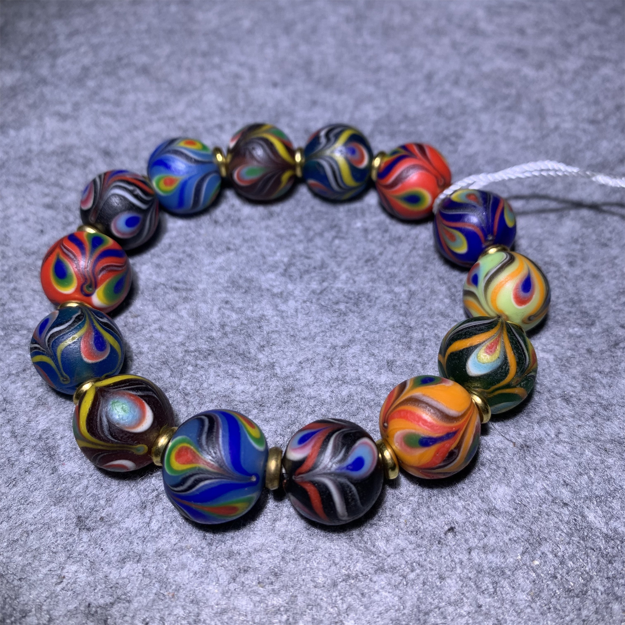 清晚期琉璃古珠手串/F山东省传承文物商店库出9944