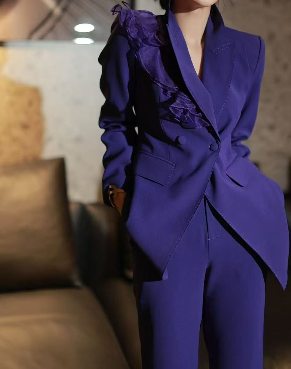 《范范高定》设计师款盘花西服套装