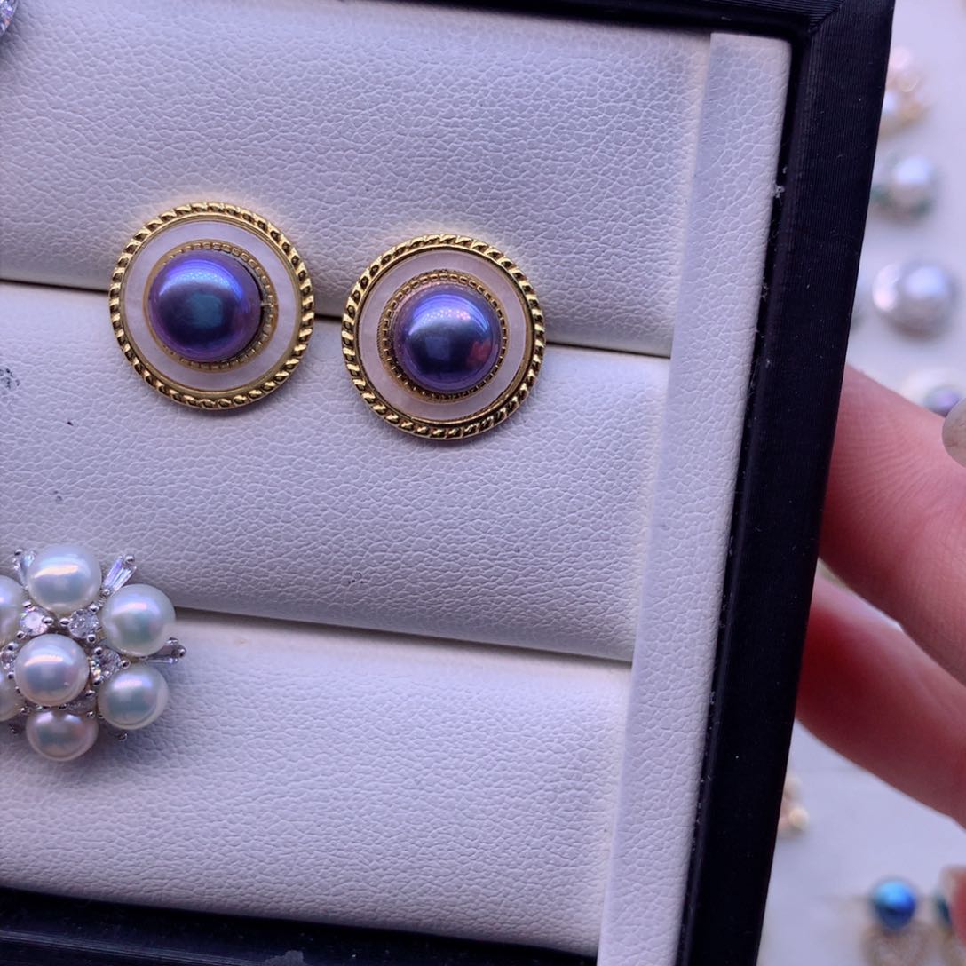 淡水珍珠耳饰合金