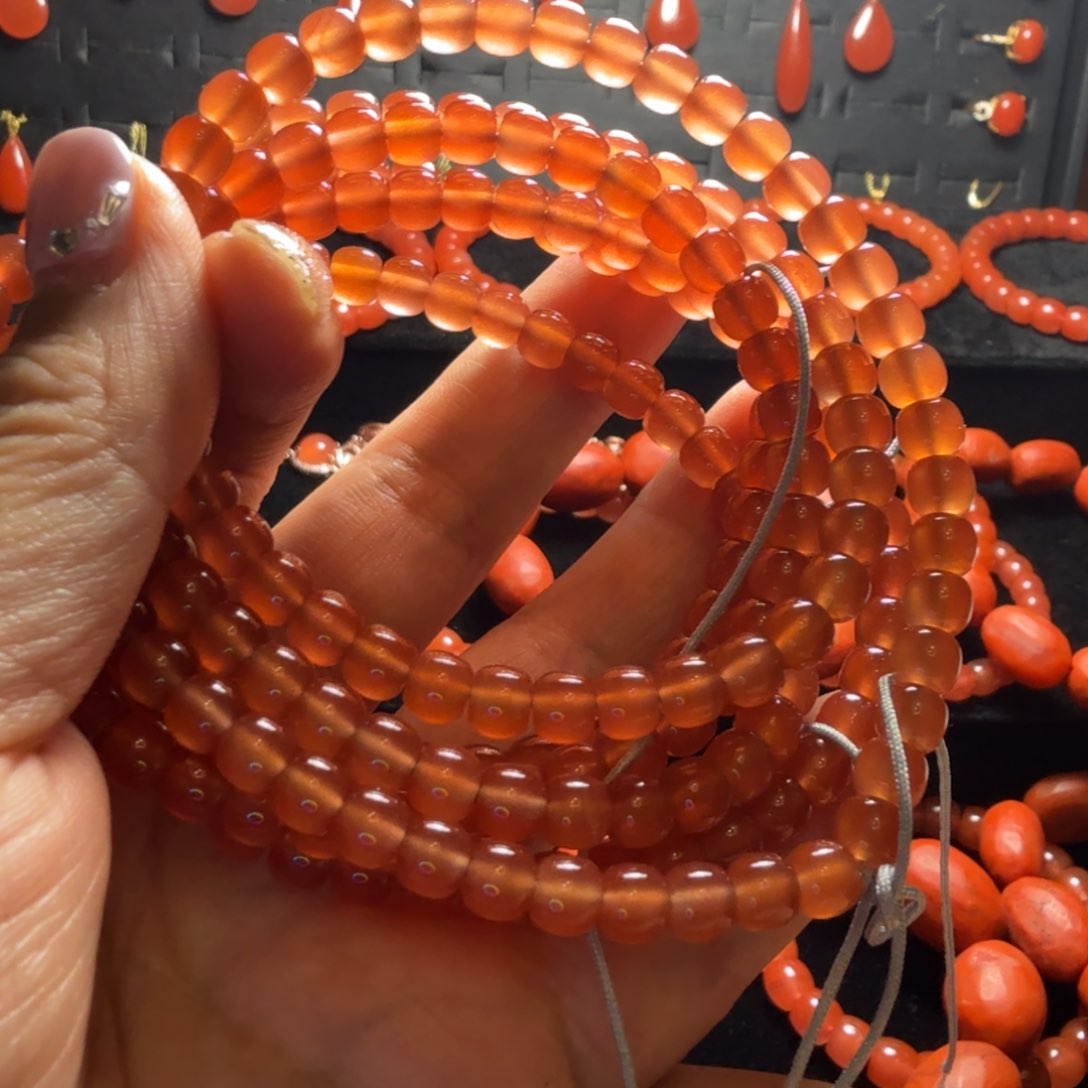南红玛瑙未镶嵌颈饰煜***108长串两条