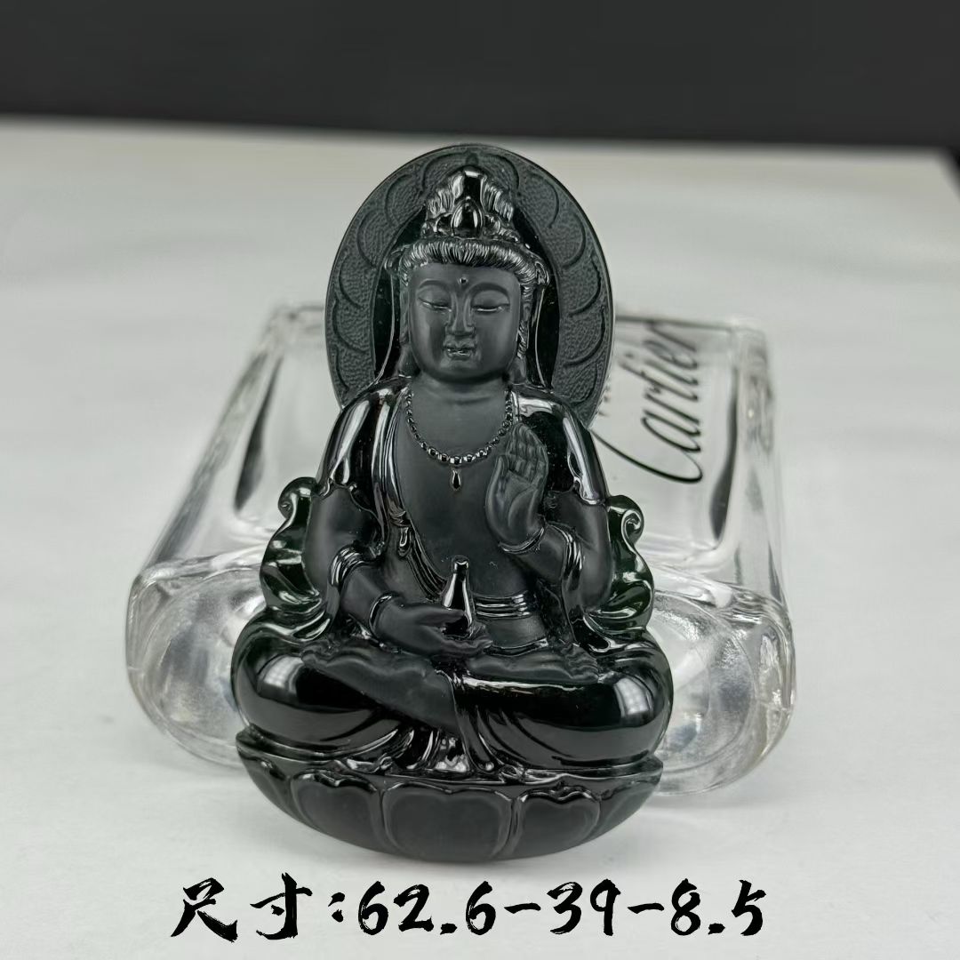 精品墨翠观音 种好色正 黑度极好 打灯通透 油性十足 特价：23888