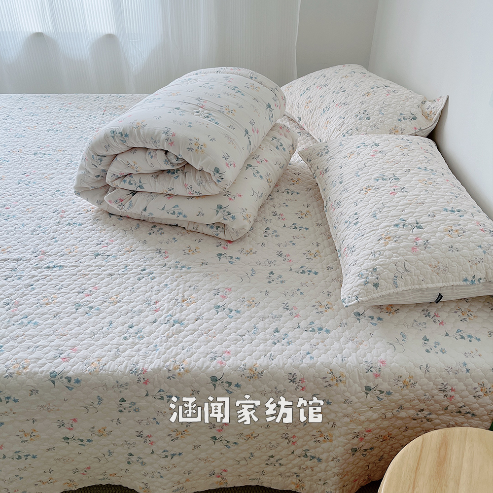 柔软天花板~小碎花来了~韩国莫代尔砂洗床盖被子四件套暖气房专用
